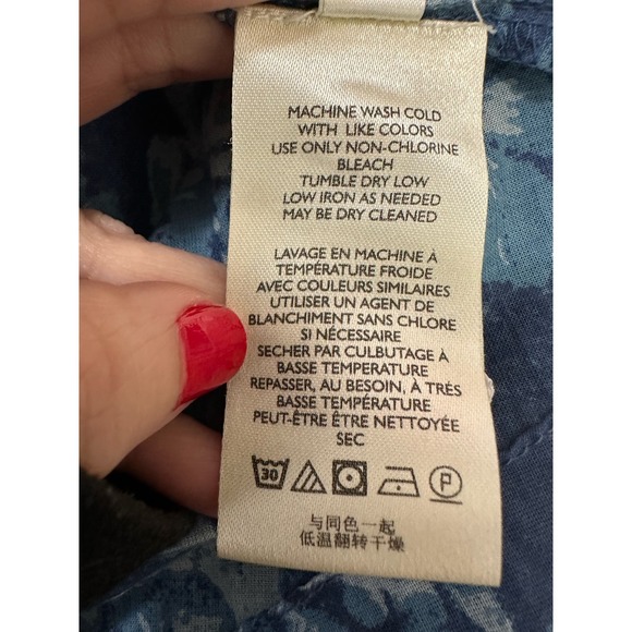 We the Free blue floral long sleeves boho tunic blouse size Small - Picture 5 of 12